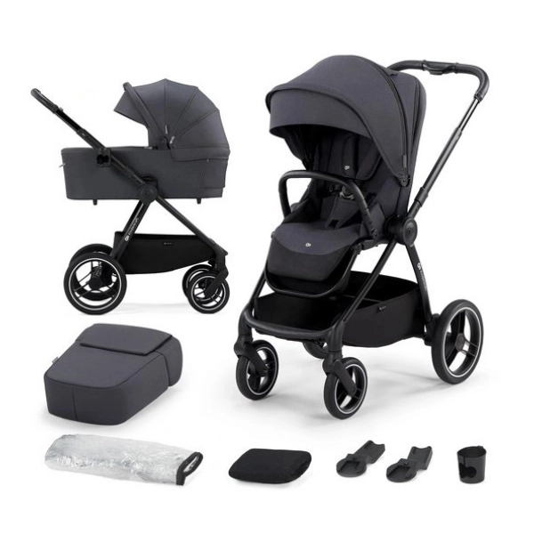 Poussette Kinderkraft Nea + Nacelle - Deep Grey (Reconditionné)