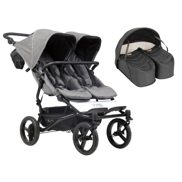 Poussette Double Mountain Buggy Duet V3.2 Luxury Edition - Herringbone + Cocoon Jumeaux