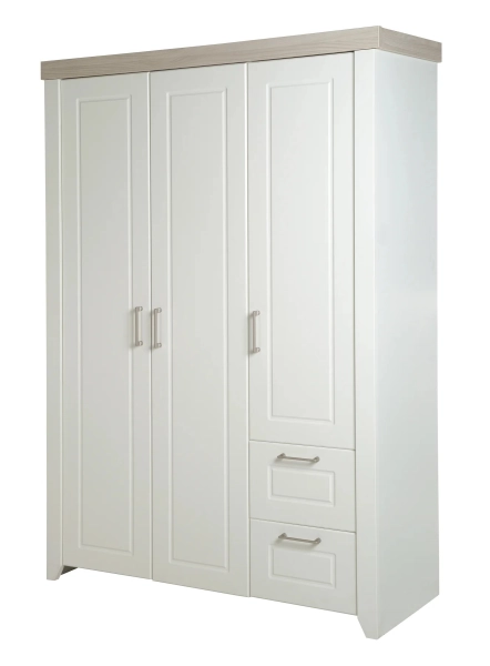 Armoire 3 Portes Roba Felicia - Blanc / Luna elm