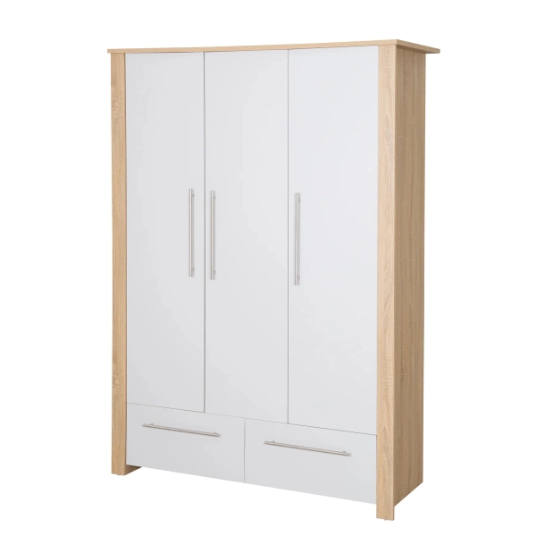 Armoire 3 Portes Roba Matilda - Blanc / Bois