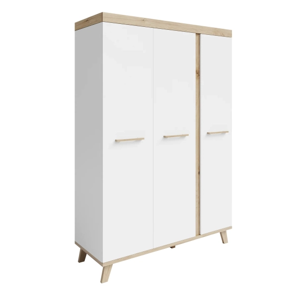 Armoire 3 Portes Roba Smile - Blanc / Bois