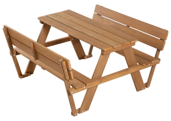 Ensemble Table-Bancs Roba avec Dossiers - Teck