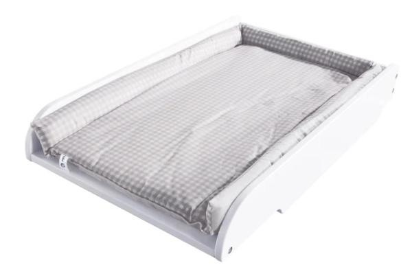 Plan à Langer Roba - Blanc + Matelas à Langer - Damier Gris