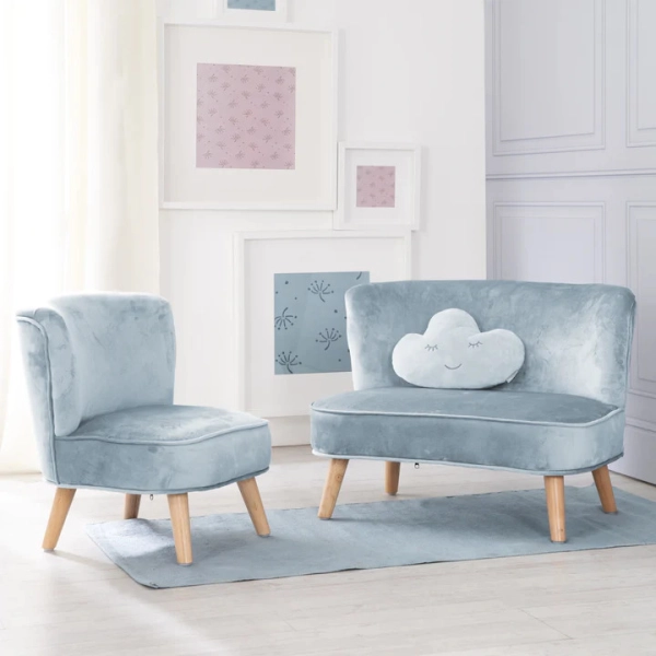 Set 'Lil Sofa Maxi Roba Canapé + Fauteuil + Coussin Nuage - Bleu