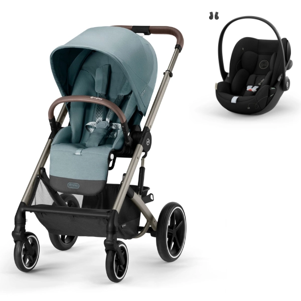 Poussette Cybex Balios S Lux - Châssis Taupe/Sky Blue + Cloud G i-Size - Moon Black