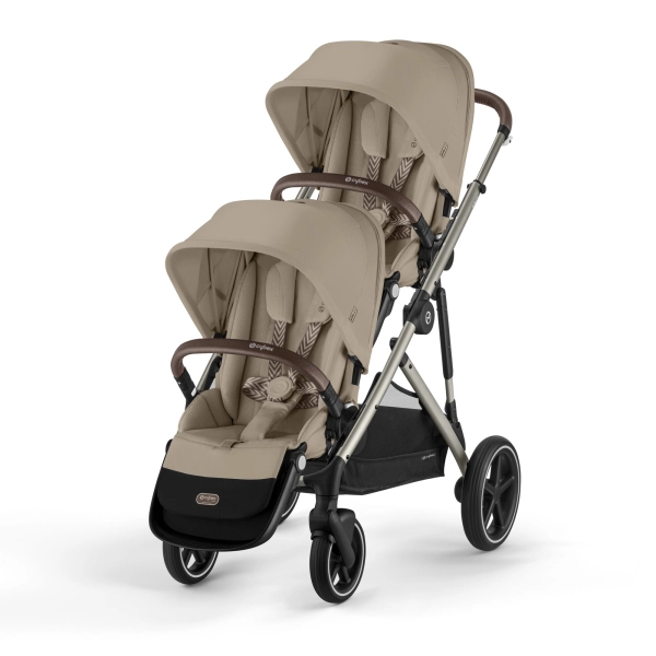 Poussette Double Cybex Gazelle S - Châssis Taupe/ Assises Almond Beige