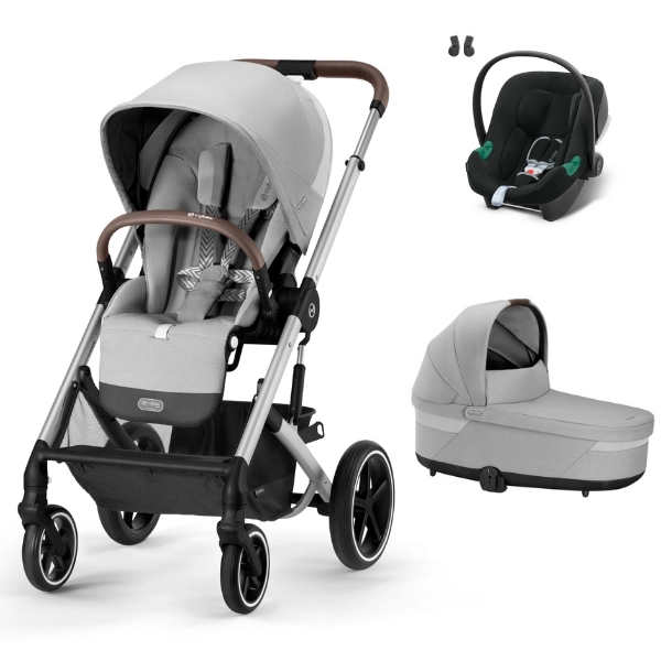 Poussette Cybex Balios S Lux - Châssis Silver + Nacelle - Lava Grey + Coque Auto Aton B2 - Volcano Black