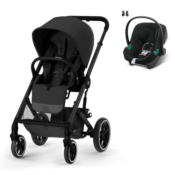 Poussette Cybex Balios S Lux - Châssis Black/ Moon Black + Coque Auto Aton B2 - Volcano Black