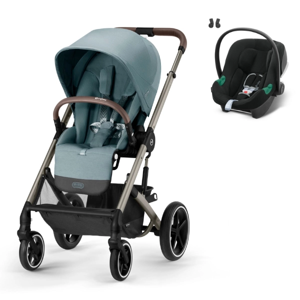 Poussette Cybex Balios S Lux - Châssis Taupe/ Sky Blue + Coque Auto Aton B2 - Volcano Black