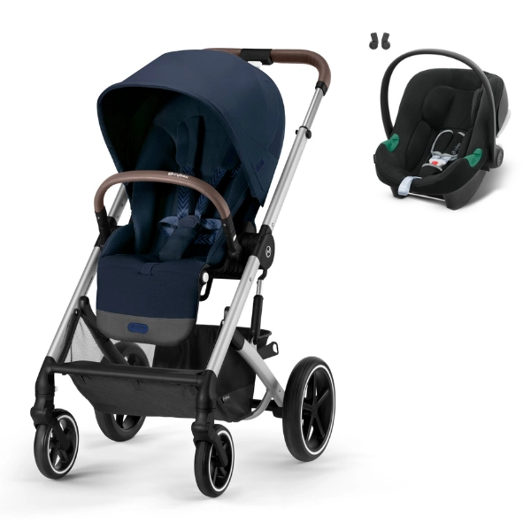 Poussette Cybex Balios S Lux - Châssis Silver/ Ocean Blue + Coque Auto Aton B2 - Volcano Black