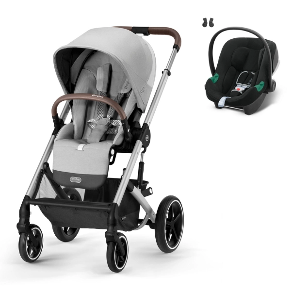 Poussette Cybex Balios S Lux - Châssis Silver/ Lava Grey + Coque Auto Aton B2 - Volcano Black