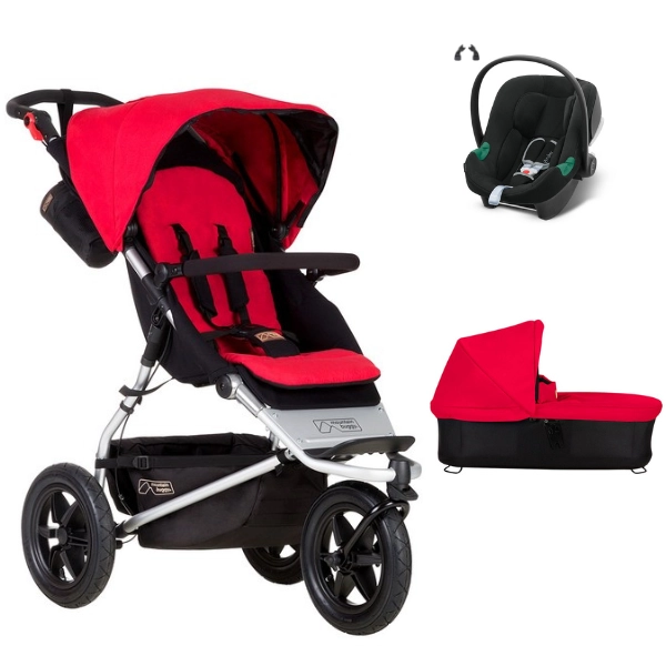 Poussette Mountain Buggy Urban Jungle + Nacelle Plus - Berry + Coque Cybex Aton B2 - Volcano Black