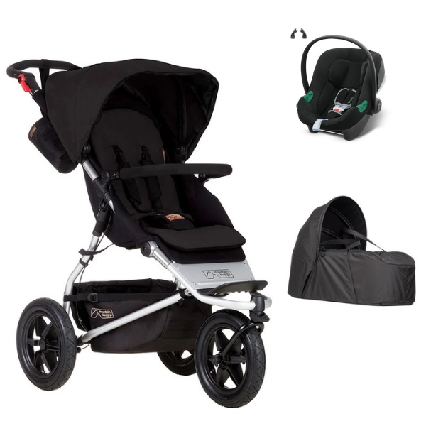 Poussette Mountain Buggy Urban Jungle - Black + Cocoon V2 + Coque Auto Cybex Aton B2 - Volcano Black