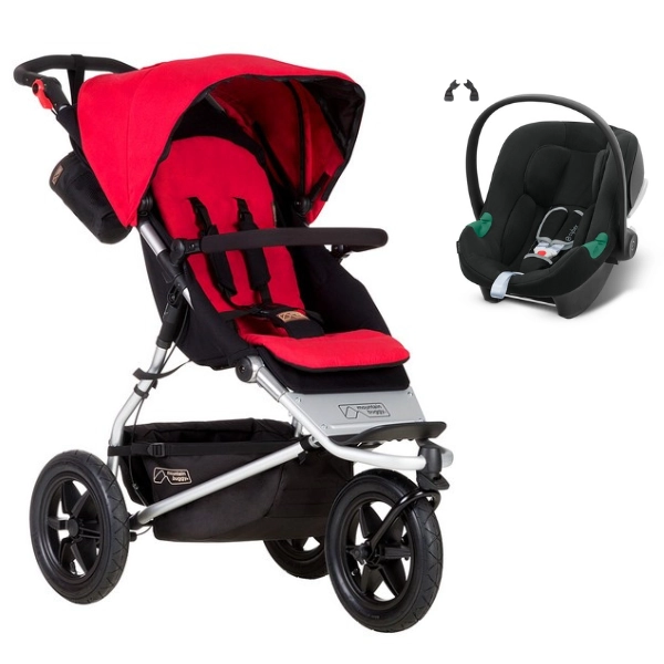 Poussette Mountain Buggy Urban Jungle - Berry + Coque Auto Cybex Aton B2 - Volcano Black