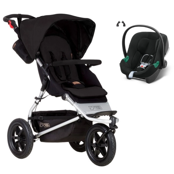 Poussette Mountain Buggy Urban Jungle - Black + Coque Auto Cybex Aton B2 - Volcano Black