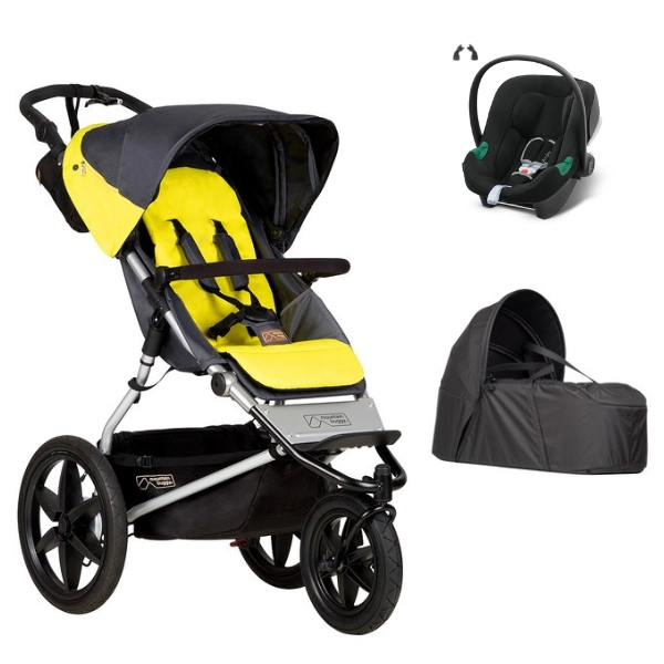 Poussette Mountain Buggy Terrain - Solus + Cocoon V2 + Coque Auto Cybex Aton B2 - Volcano Black