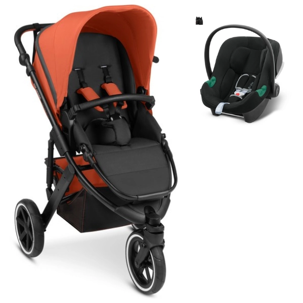 Poussette ABC Design Salsa Run - Carrot + Coque Auto Cybex Aton B2 - Volcano Black