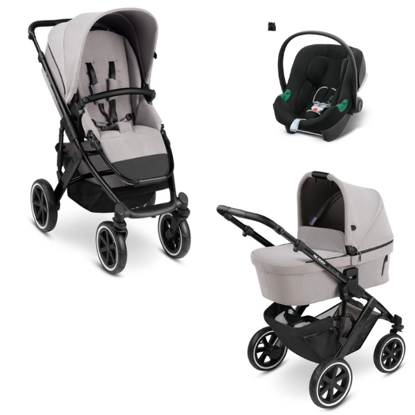 Poussette ABC Design Salsa 4 Air + Nacelle - Biscuit + Coque Auto Cybex Aton B2 - Volcano Black