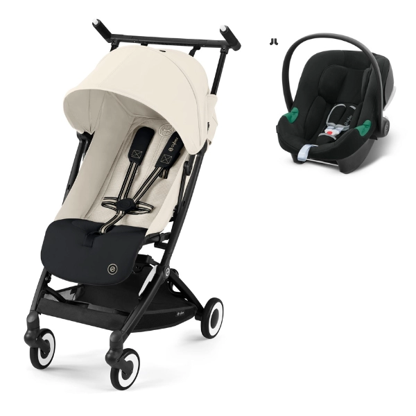 Poussette Cybex Libelle - Châssis Black/ Canvas White + Coque Auto Aton B2 i-Size - Volcano Black