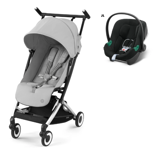 Poussette Cybex Libelle - Châssis Silver/ Fog Grey + Coque Auto Aton B2 i-Size - Volcano Black