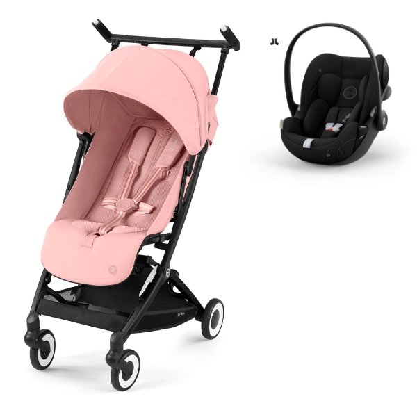 Poussette Cybex Libelle - Châssis Black/ Candy Pink + Coque Auto Cloud G i-Size - Moon Black