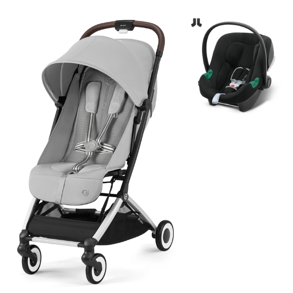 Poussette Cybex Orfeo - Châssis Silver/ Fog Grey + Coque Auto Aton B2 i-Size - Volcano Black