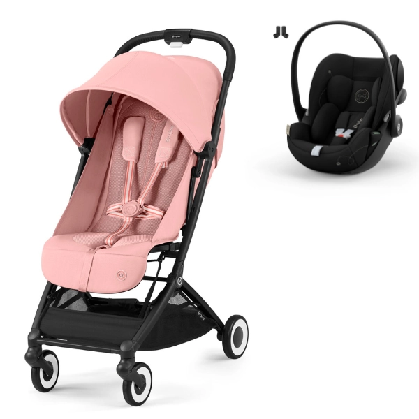 Poussette Cybex Orfeo - Châssis Black/ Candy Pink + Coque Auto Cloud G i-Size - Moon Black