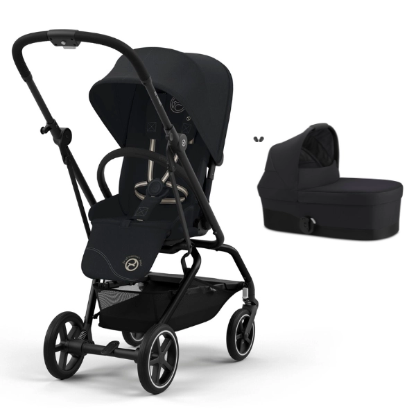 Poussette Cybex Eezy S Twist PLUS 2 - Châssis Black/ Magic Black + Nacelle S - Moon Black