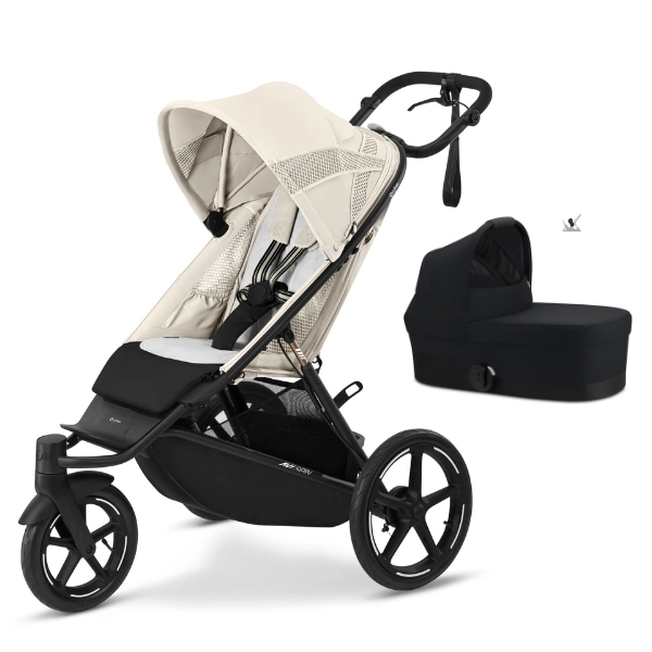 Poussette Cybex Avi Spin - Seashell Beige + Nacelle - Moon Black