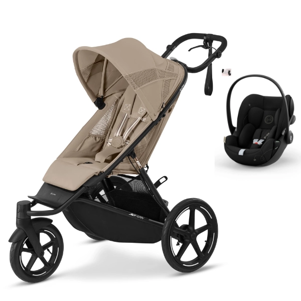 Poussette Cybex Avi Spin - Almond Beige + Coque Auto Cloud G i-Size - Moon Black