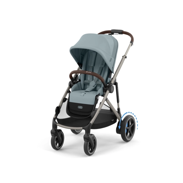 Poussette Cybex eGazelle S - Châssis Taupe/ Assise Sky Blue