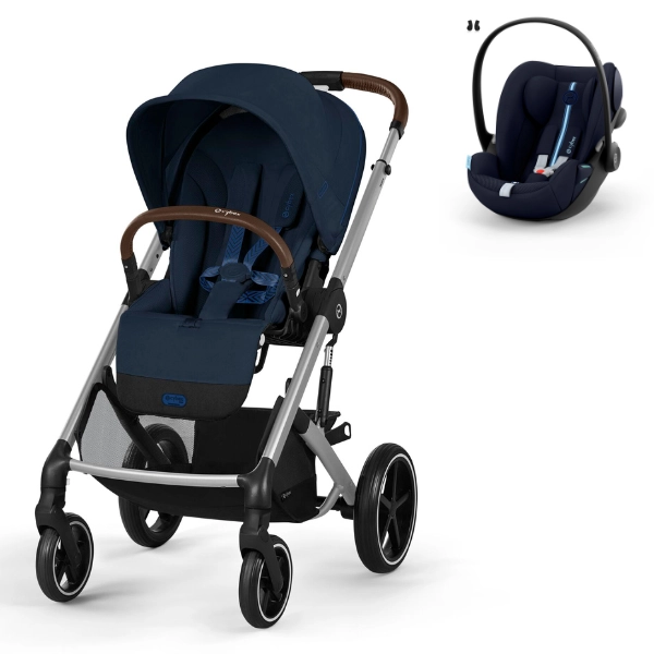 Poussette Cybex Balios S Lux - Châssis Silver + Cloud G i-Size - Ocean Blue