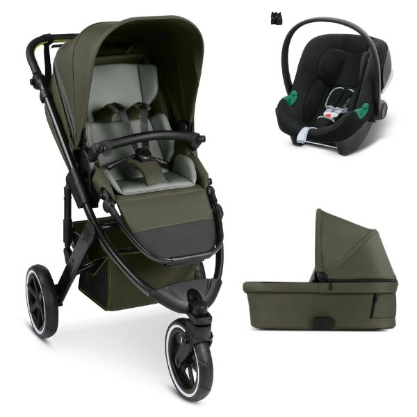 Poussette ABC Design Salsa 5 Run + Nacelle - Avocado + Coque Auto Cybex Aton B2 - Volcano Black