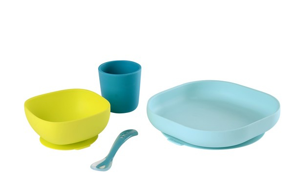 Set Vaisselle Silicone Béaba - Blue