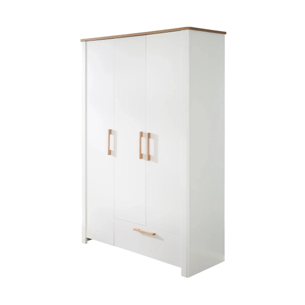 Armoire 3 Portes Roba Ava - Blanc / bois