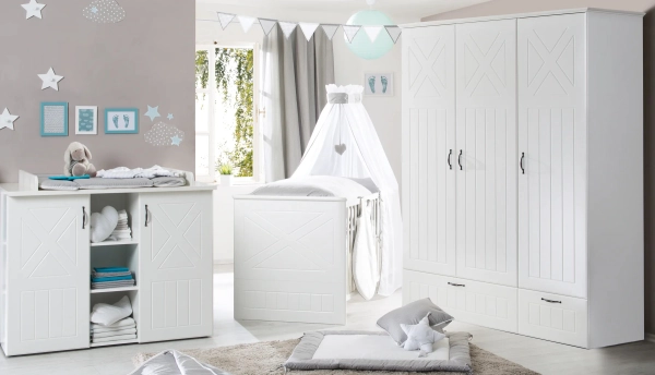 roba Chambre Bébé Complète Pia - Lit Évolutif 70 x 140 + Commode à