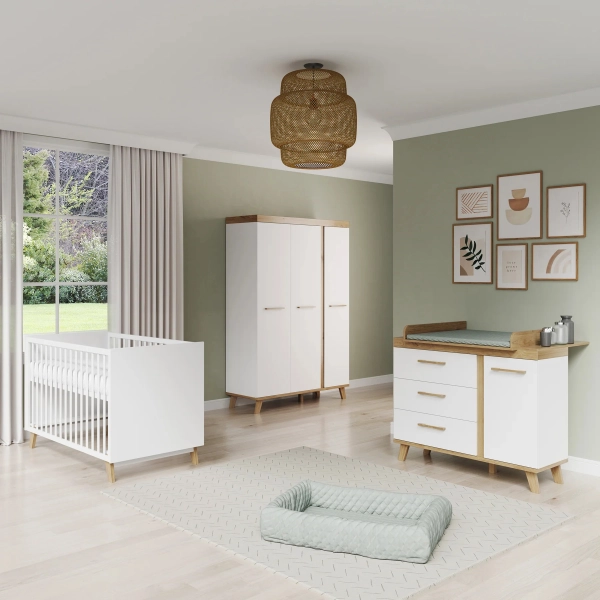 roba Chambre Bébé Complète Pia - Lit Évolutif 70 x 140 + Commode à