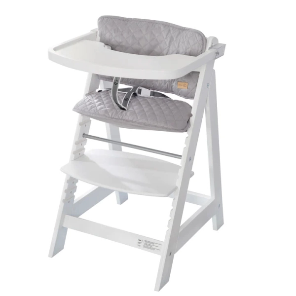 Chaise Haute Roba Sit Up Fun - Blanc + Coussins d'Assise Roba Style - Gris argenté