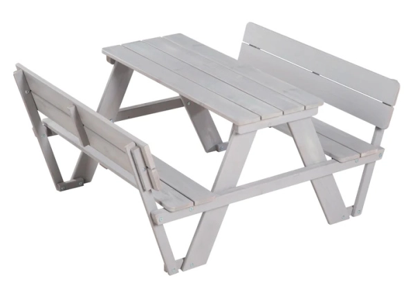 Ensemble Table-Bancs Roba avec Dossiers - Gris