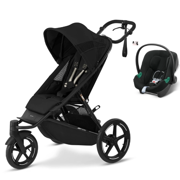 Poussette Cybex Avi Spin - Moon Black + Coque Auto Aton B2 i-Size - Volcano Black