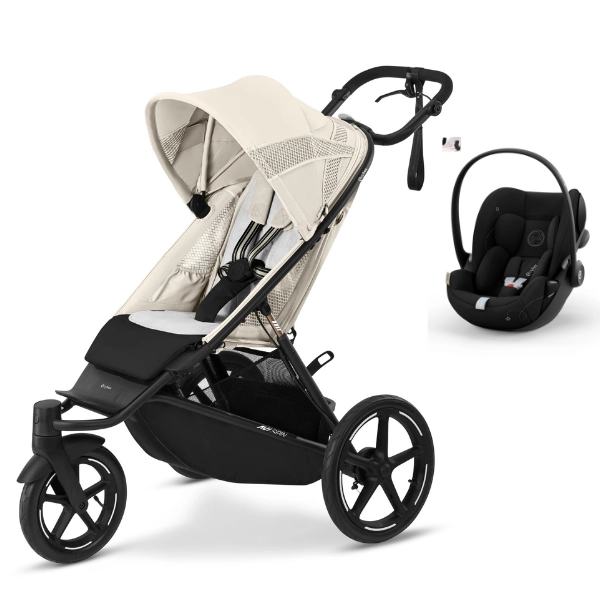 Poussette Cybex Avi Spin - Seashell Beige + Coque Auto Cloud G i-Size - Moon Black