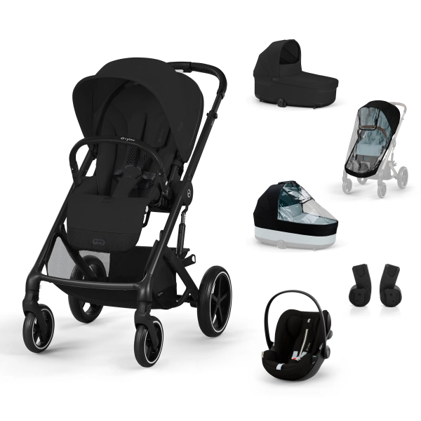 Poussette Cybex Balios S Lux 2 - Châssis Black + Nacelle + Cloud G i-Size - Moon Black Plus + Accessoires