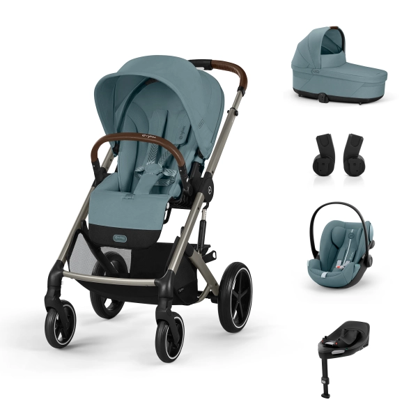 Poussette Cybex Balios S Lux 2 - Châssis Taupe + Nacelle + Cloud G i-Size - Stormy Blue + Accessoires