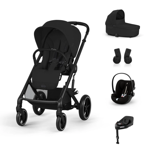 Poussette Cybex Balios S Lux 2 - Châssis Black + Nacelle + Cloud G i-Size - Moon Black Plus + Base G