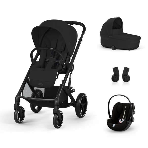 Poussette Cybex Balios S Lux 2 - Châssis Black + Nacelle + Coque Auto Cloud G i-Size - Moon Black Plus