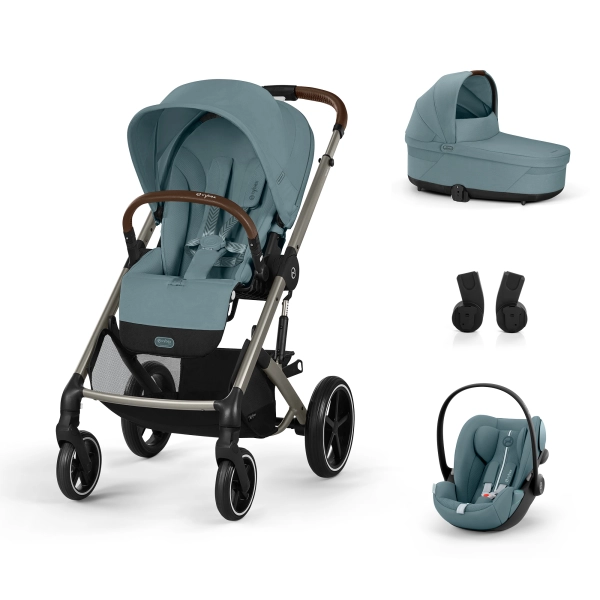 Poussette Cybex Balios S Lux 2 - Châssis Taupe + Nacelle + Coque Auto Cloud G i-Size - Stormy Blue Plus