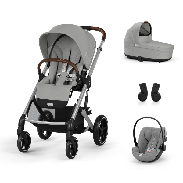 Poussette Cybex Balios S Lux 2 - Châssis Silver + Nacelle + Coque Auto Cloud G i-Size - Stone Grey Plus