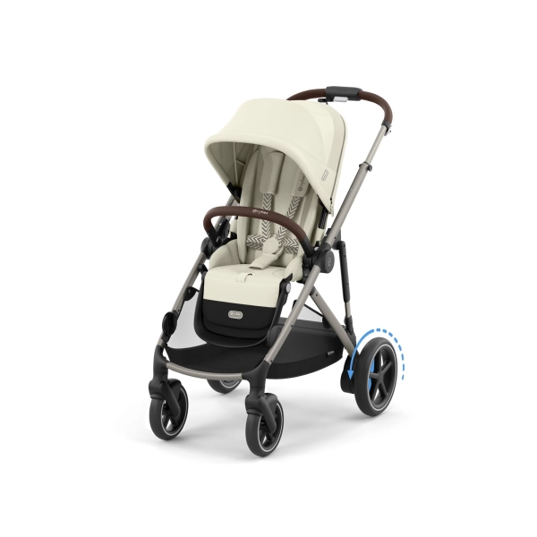 Poussette Cybex eGazelle S - Châssis Taupe/ Assise Seashell Beige