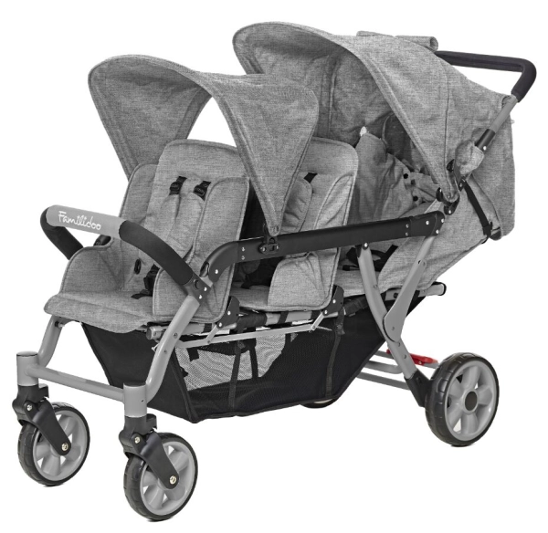 Poussette 3 Places Familidoo Lidoo H3E + Ergondrive - Full Grey