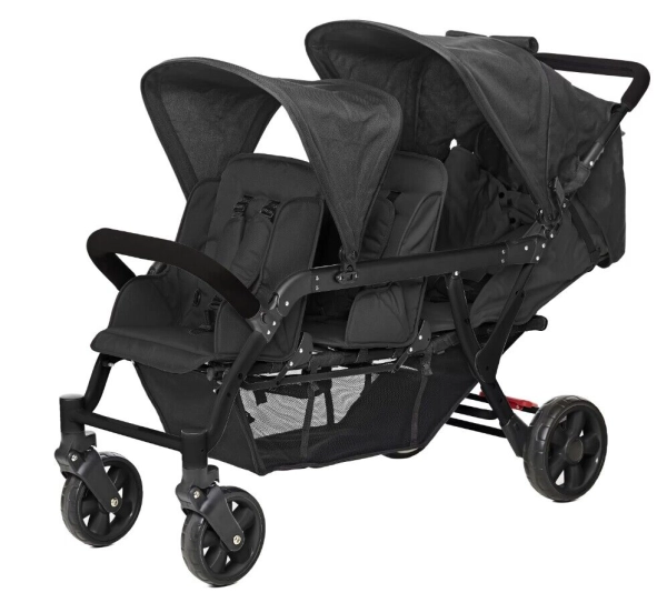 Poussette 3 Places Familidoo Lidoo H3E + Ergondrive - Full Black